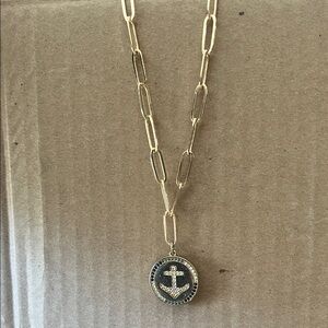Gold Anchor Pendant Necklace